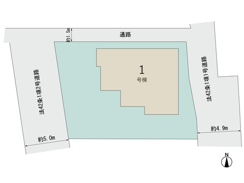 1号棟　区画図 【販売中物件：1号棟】