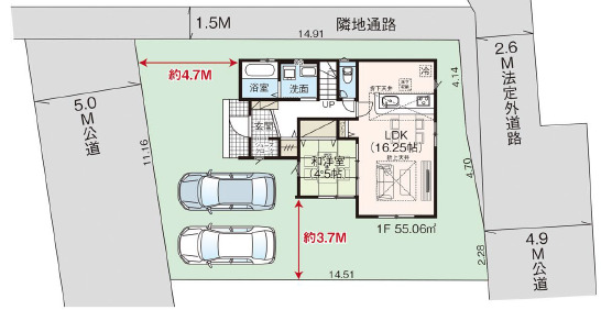 1号棟　現場区画図のスライド画像