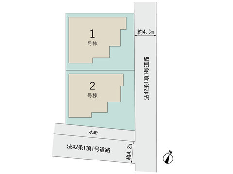 全体区画図 【販売中物件：1号棟、2号棟】