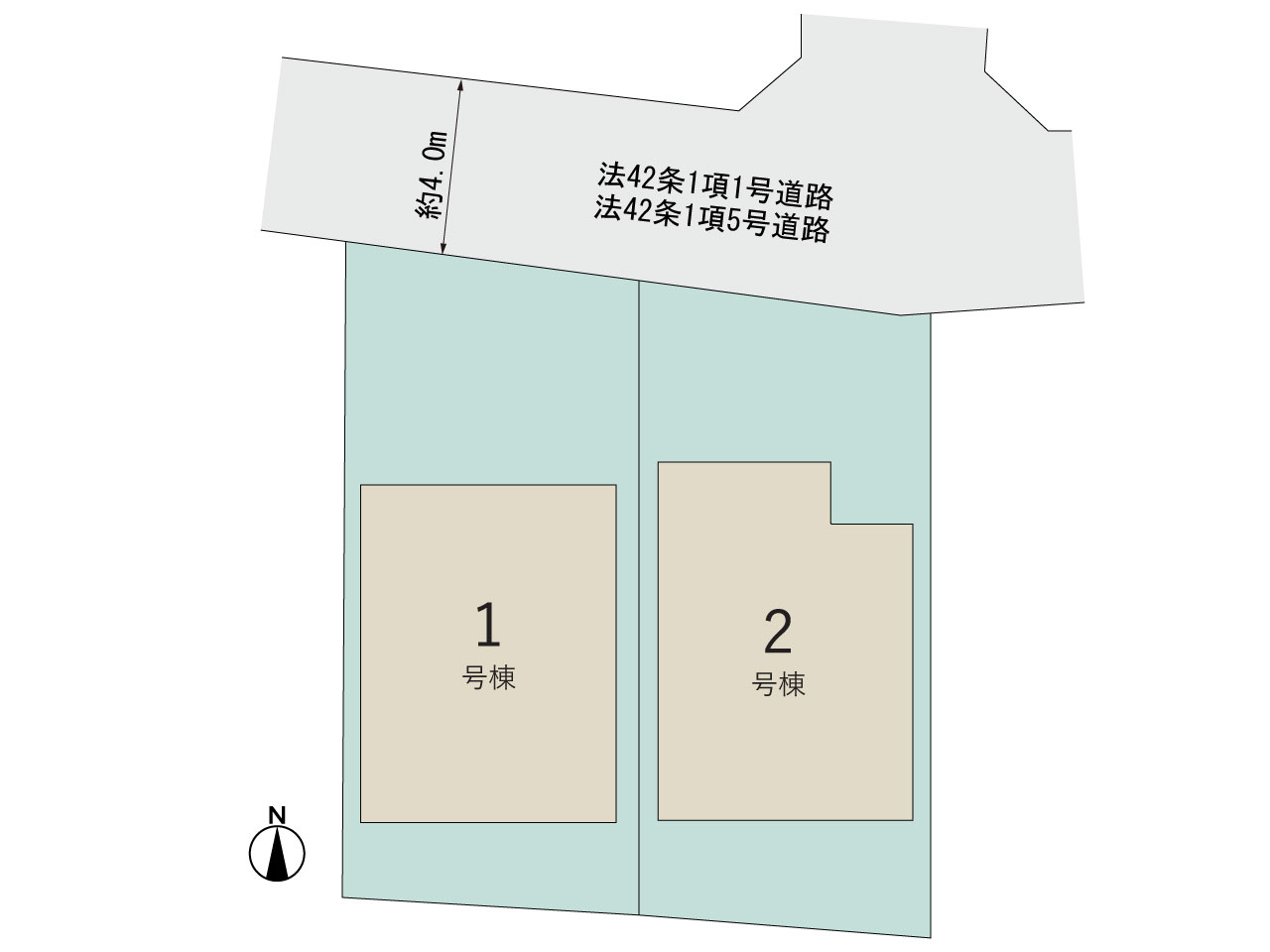 【販売中物件：1号棟、2号棟】のスライド画像