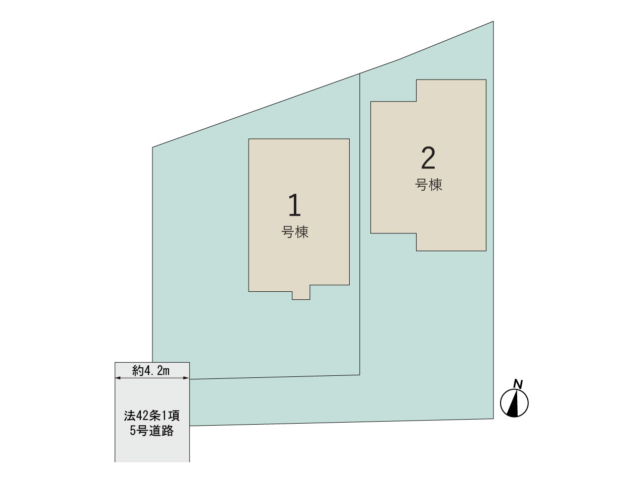 【販売中物件：1号棟、2号棟】のスライド画像