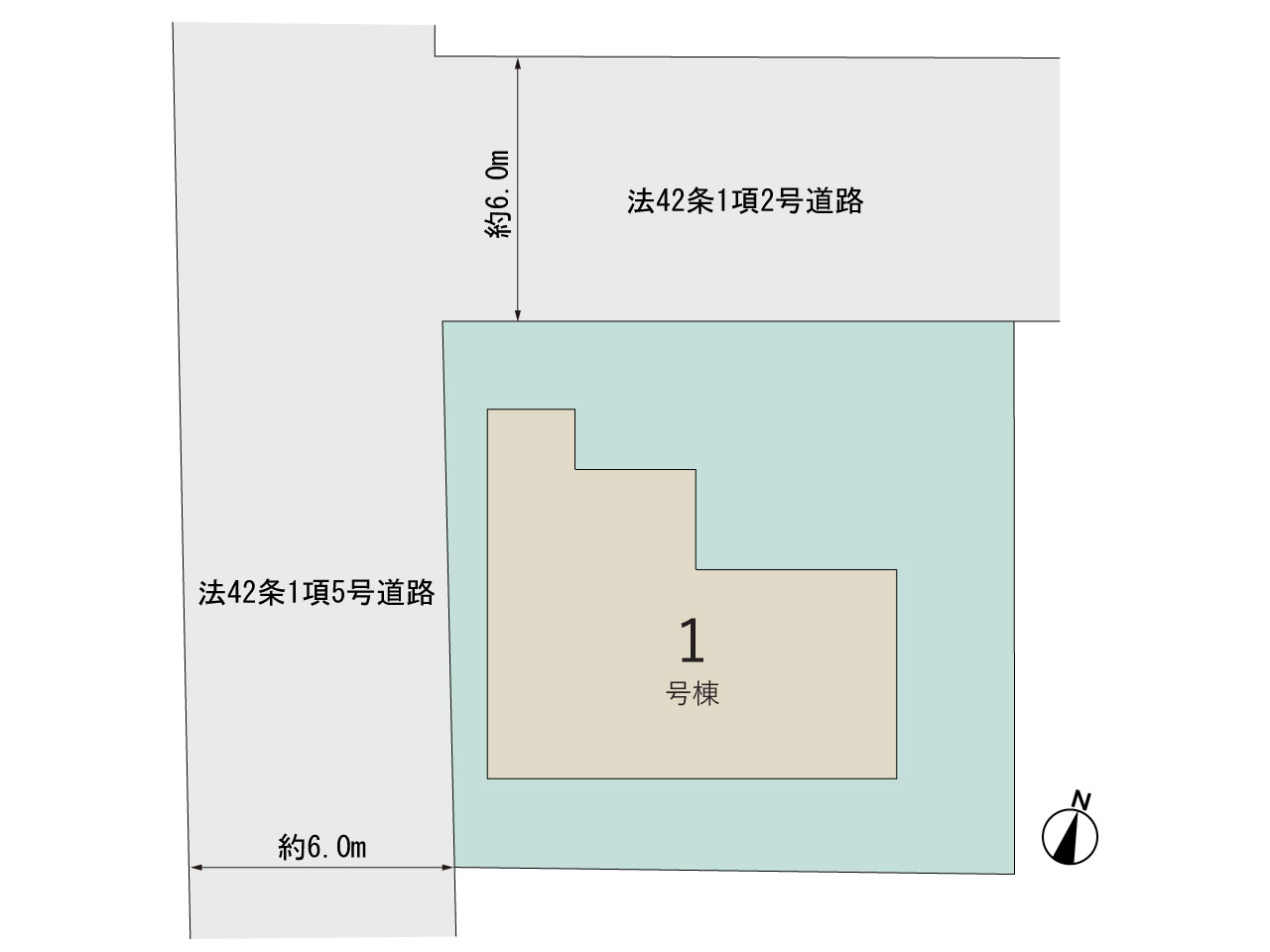 倉田1棟　全体区画図 【販売中物件：1号棟】のスライド画像