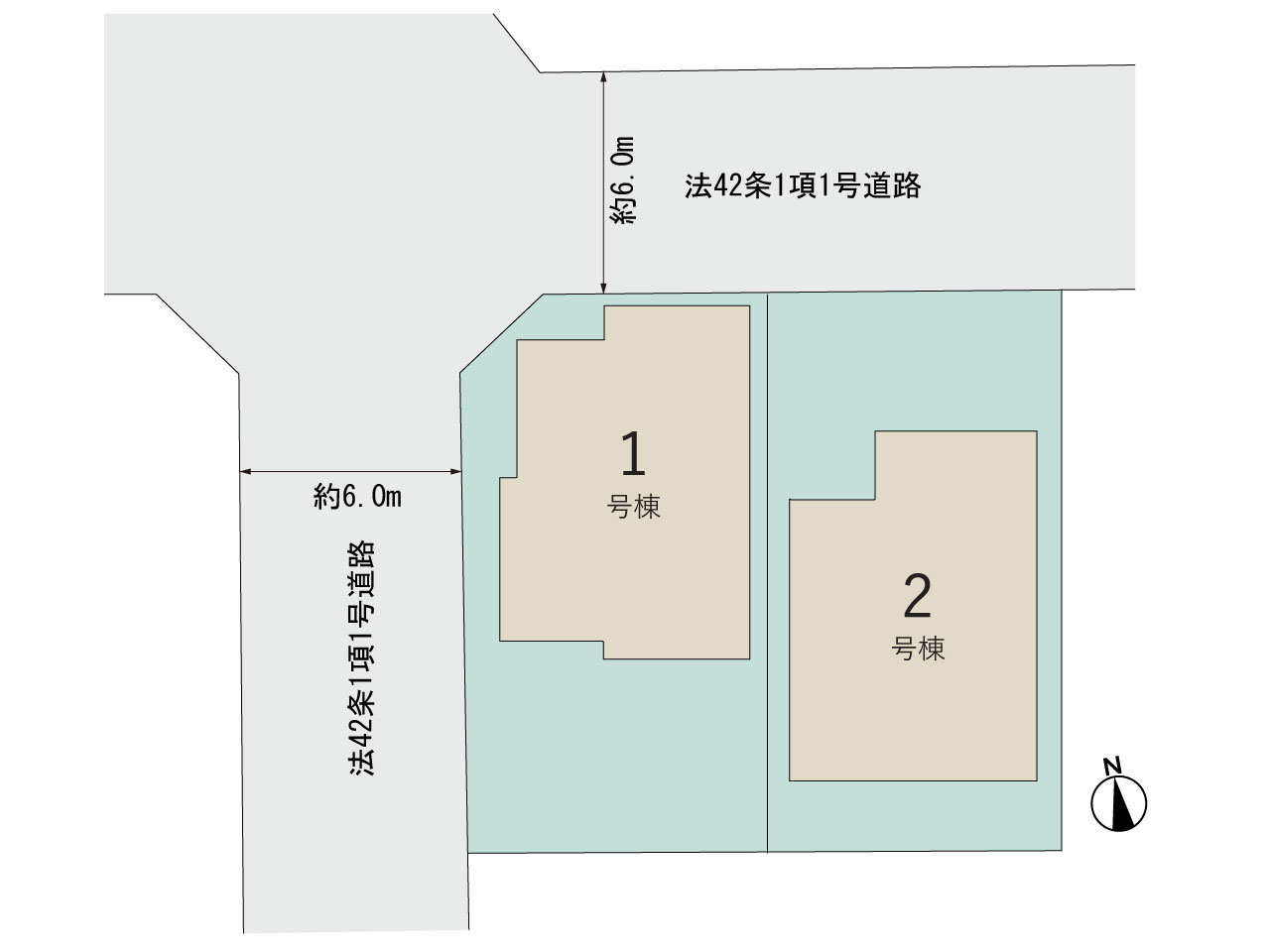【販売中物件：1号棟、2号棟】のスライド画像