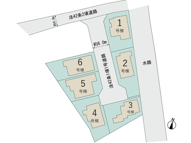 【販売中物件：2号棟、3号棟、4号棟、5号棟、6号棟】のスライド画像