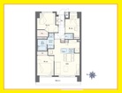 3LDK、専有面積59.82m2、バルコニー面積11.7m2