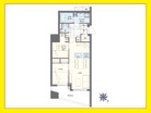 1LDK+S、専有面積46.85m2、バルコニー面積8.85m2