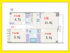 3LDK、専有面積61.47m2、バルコニー面積8.03m2 