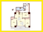 3LDK、専有面積98.62m2、バルコニー面積19m2