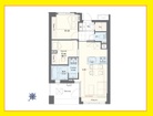 1LDK+S（納戸）、専有面積43.46m2、バルコニー面積5.8m2 