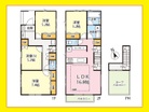 南向きリビングで明るい！全居室５帖以上です。