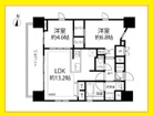 2LDK、専有面積57.79m2、バルコニー面積10.88m2