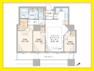 3LDK、専有面積73.67m2、バルコニー面積12.5m2