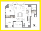 2LDK、専有面積55.94m2、バルコニー面積4.55m2