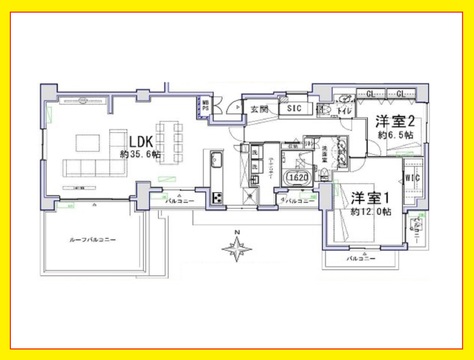 ラ・クール木場　ペントハウス　木場公園ビューのルーフバルコニー